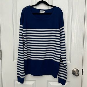 Cielo cobalt and white stripe sweater.  Medium